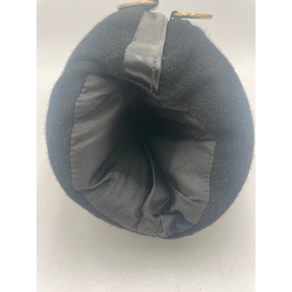 Vintage Victorian Style Black Hand Muff With Gold Rings - Picture 6 of 7